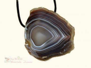 Preview: Botswana Achat Scheibe , Anhänger, handgeschliffenes Einzelstück